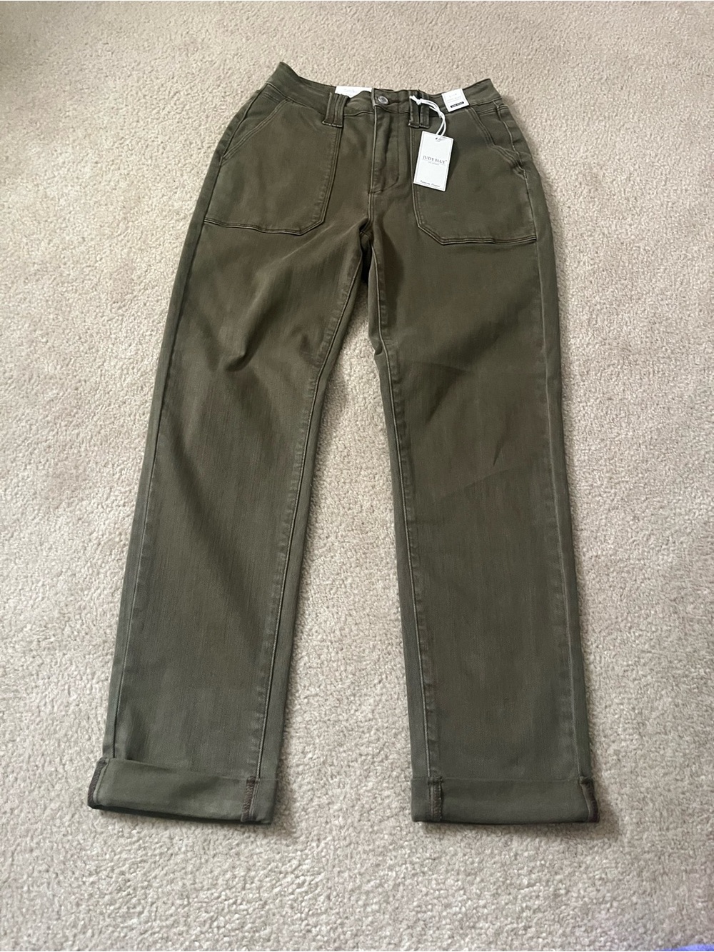 Judy Blue Olive Green High-Waist Denim